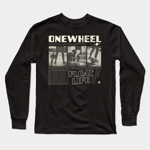 Onewheel brutalist design Long Sleeve T-Shirt by BrutalGrafix Studio